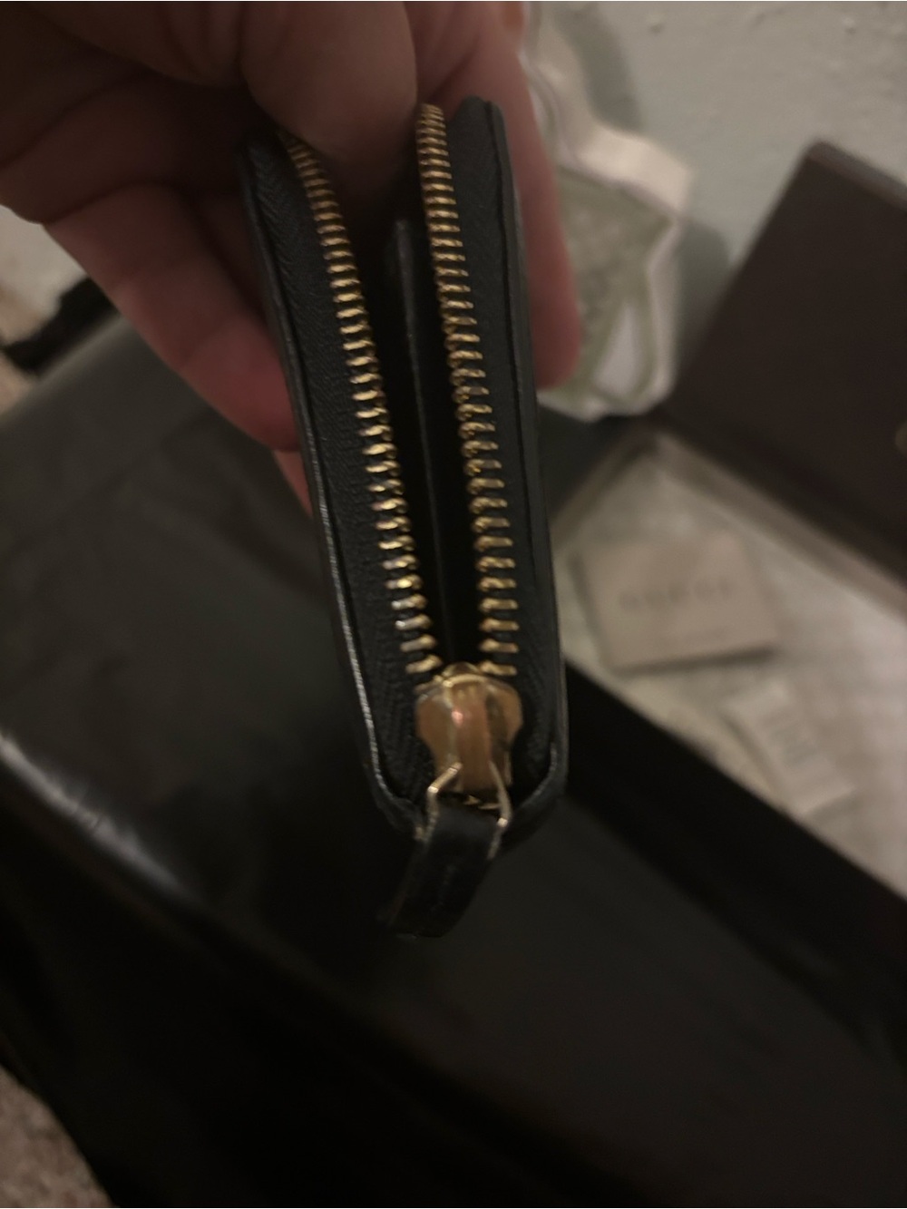 Gucci Navy Blue Leather Zip Wallet with Gold Zipper AUTHENTIC RETAIL $1850 - Picture 5 of 10